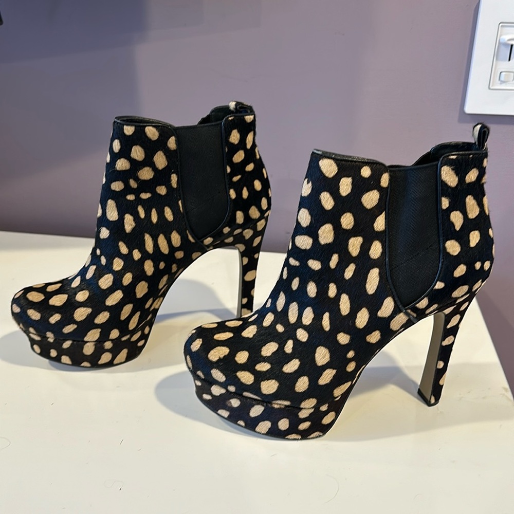 Vince Camuto mohair leopard booties